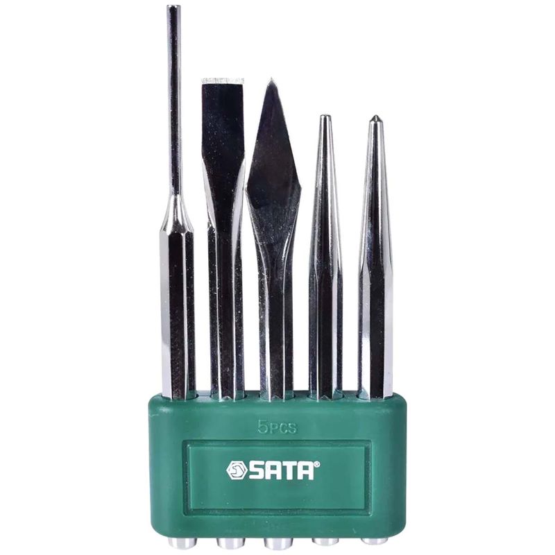 Jogo de Talhadeira, Punção e Saca-pino Com 5 Peças (ST09161SJ) - Sata