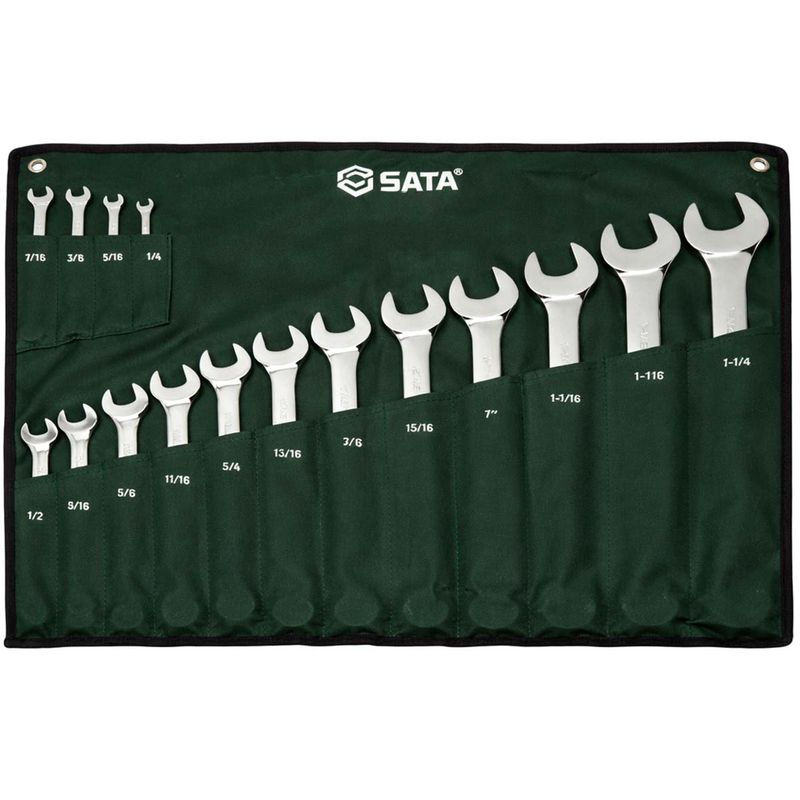 Jogo de Chave Combinada Com Catraca 16 Peças (ST09074G) - Sata