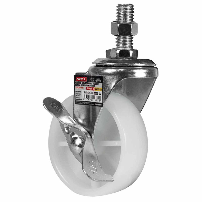 Rodízio Giratório Com Freio Espiga 75 x 25mm (778,0050) - Noll