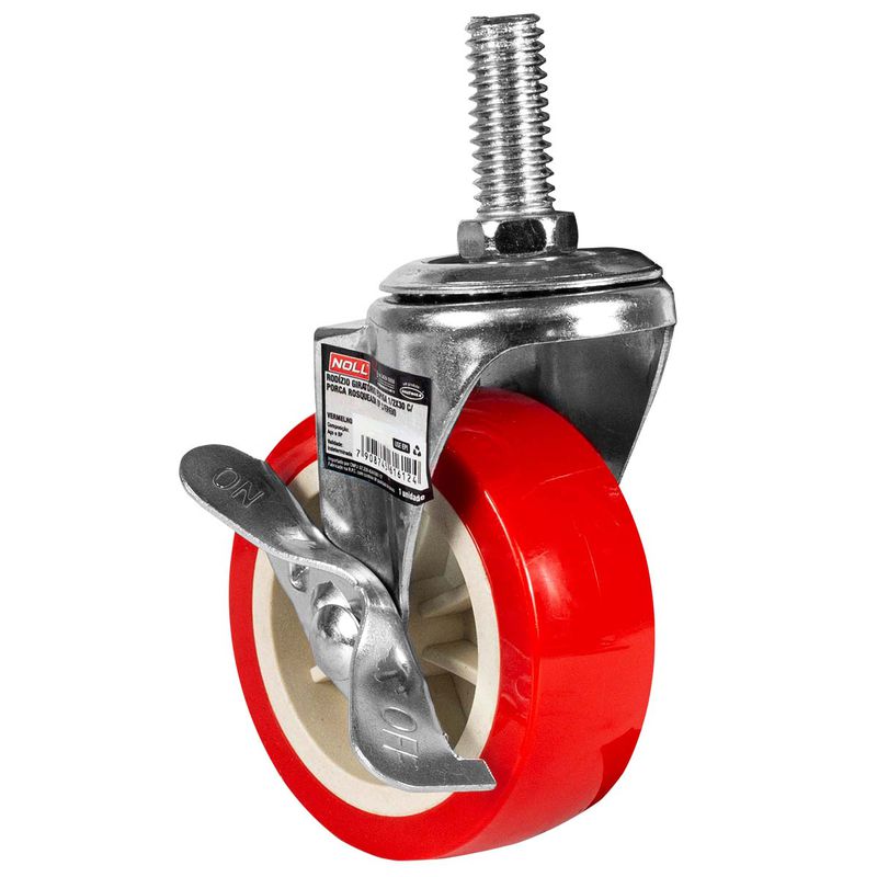 Rodízio Giratório Com Freio Espiga 40 x 16,3mm (778,0033) - Noll