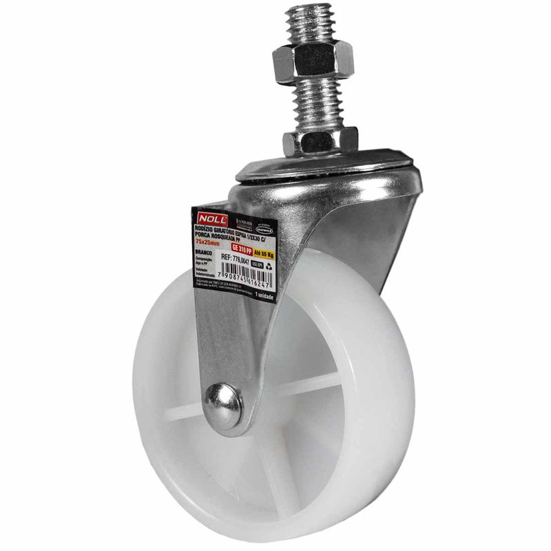 Rodízio Giratório Com Porca Rosqueada Espiga 75 x 25mm (778,0047) - Noll