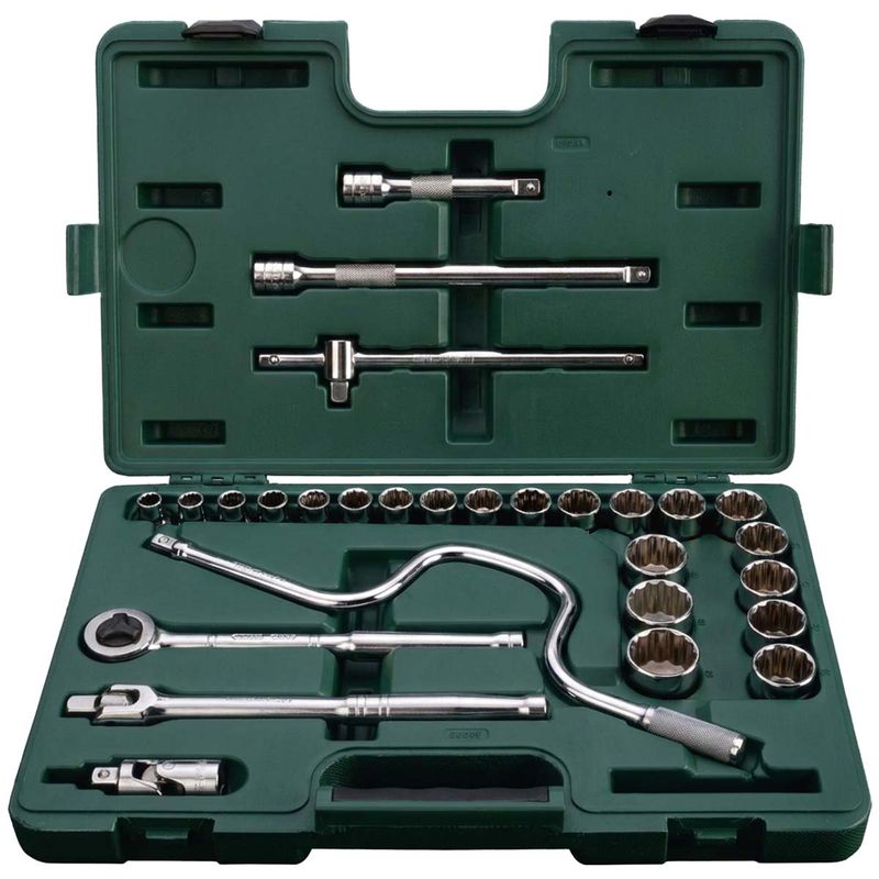 Jogo de Soquetes Estriados Com 28 Peças (ST09090SJ) - Sata