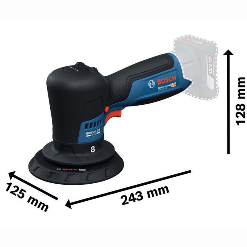 Politriz Roto-Orbital Com 2 Baterias e Carregador (GPX 12V-125) - Bosch
