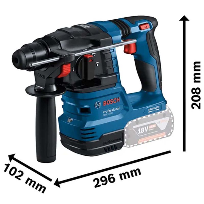 Martelete Rompedor Com 2 Baterias e Carregador + Bolsa (GBH 185-LI) - Bosch