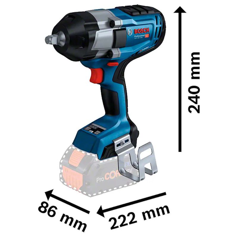 Chave de Impacto Com 2 Baterias e Carregador + Bolsa (GDS 18V-1000) - Bosch