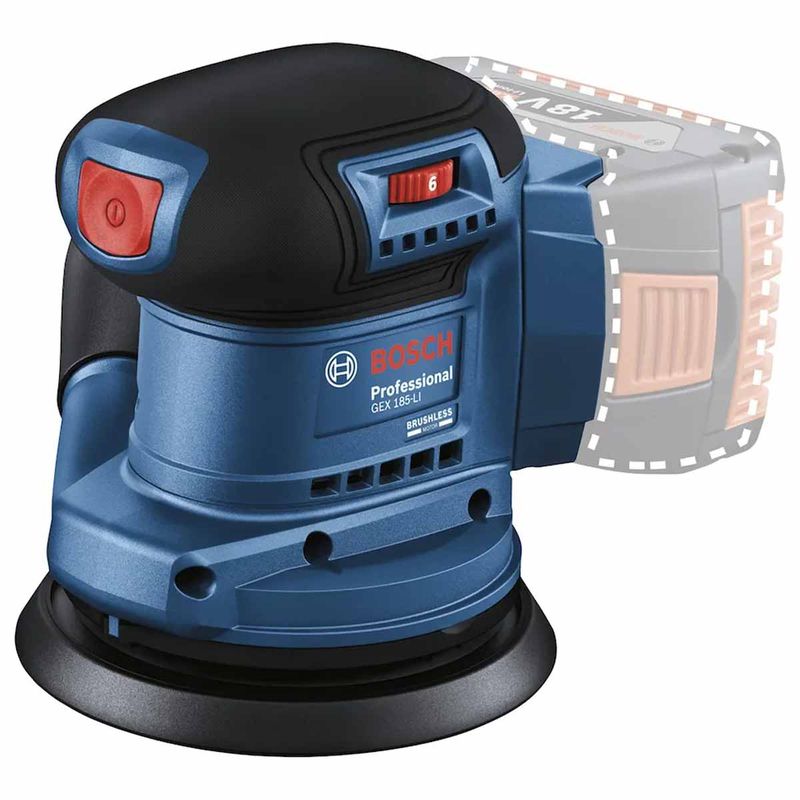 Lixadeira Roto-Orbital Com 2 Baterias e Carregador + Bolsa (GEX 185-LI) - Bosch