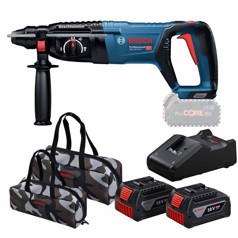 Martelete Rompedor Com 2 Baterias e Carregador + Bolsa (GBH 18V-26D) - Bosch