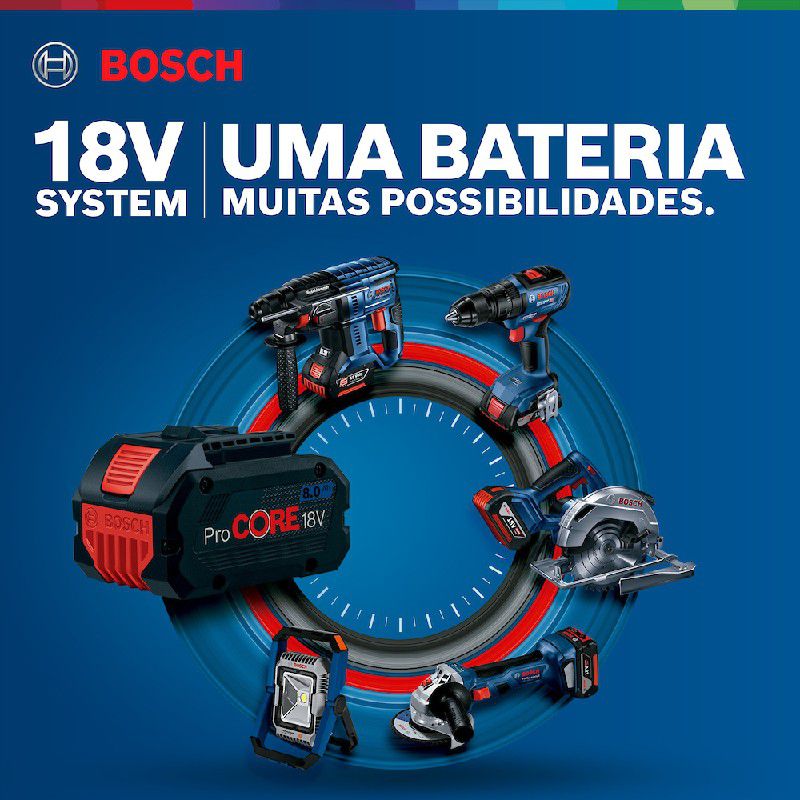 Parafusadeira Furadeira Impacto Bosch GSB 18V-50 18V Brushless 2 baterias e maleta