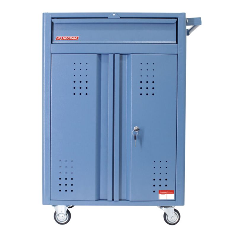 Carrinho Para Ferramentas Fechado Com 1 Gaveta e 2 Portas Azul (NC-11) - Nocram