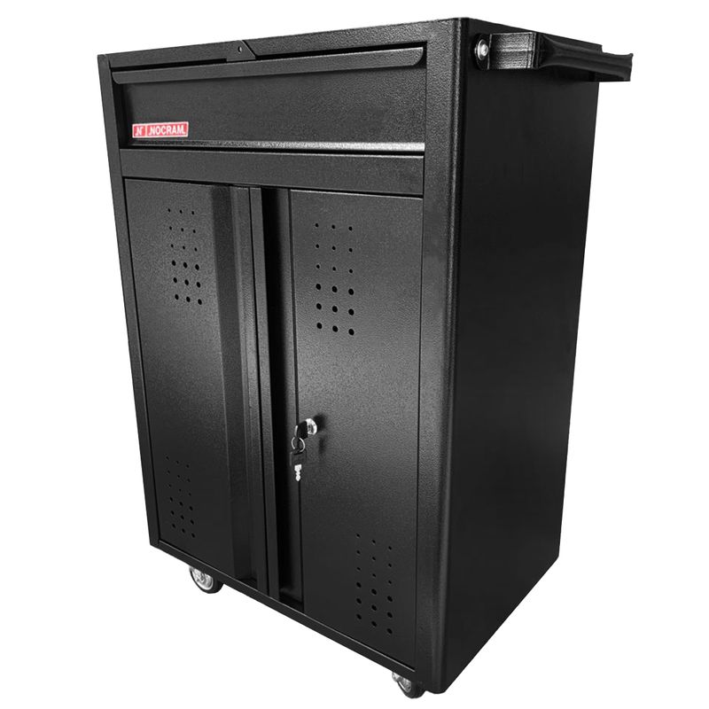 Carrinho Para Ferramentas Fechado Com 1 Gaveta e 2 Portas Preto (NC-11) - Nocram