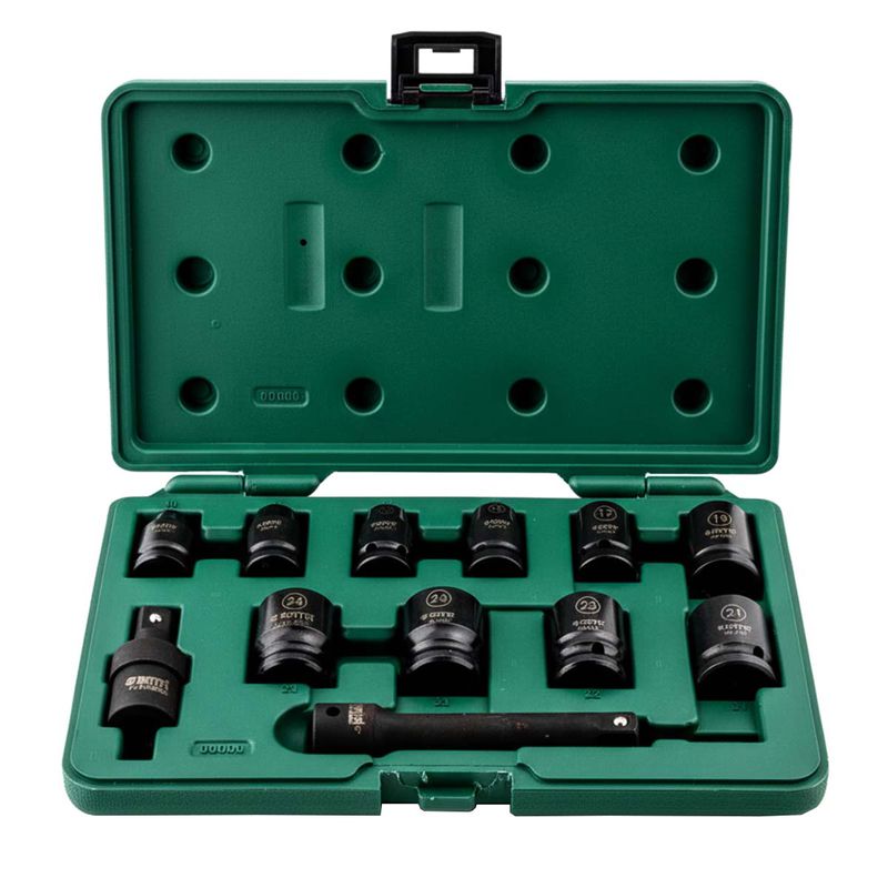 Jogo de Soquete de Impacto Sextavado 1/2'' Com 12 Peças (ST09009SJ) - Sata