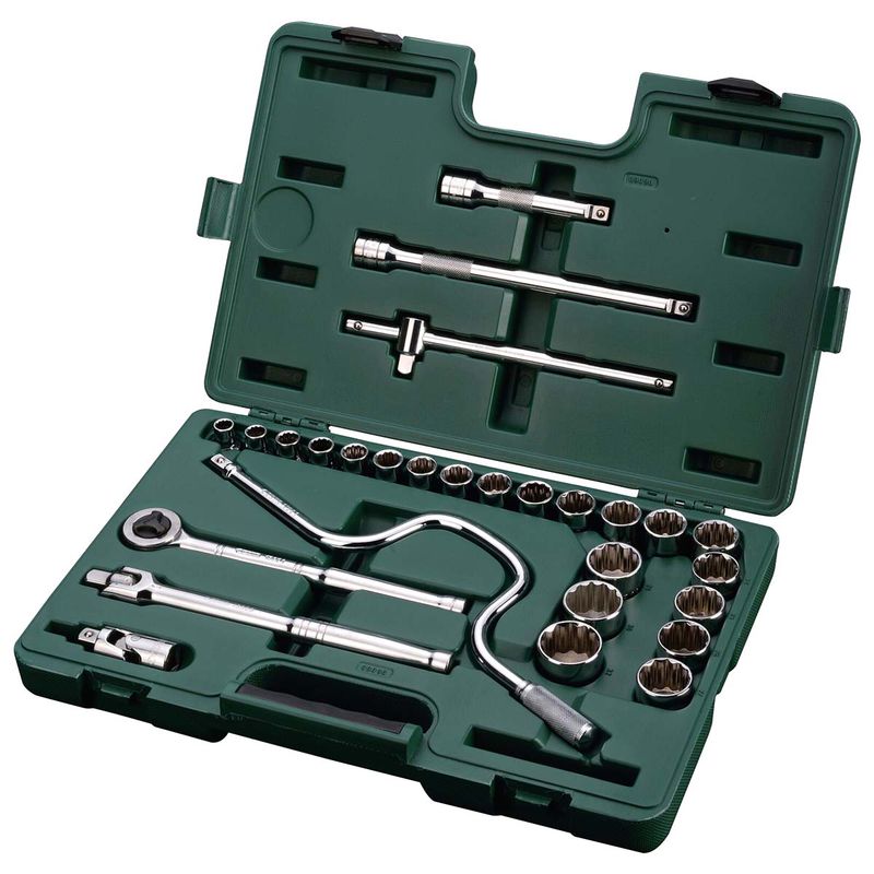 Jogo de Soquetes Estriados Com 28 Peças (ST09090SJ) - Sata