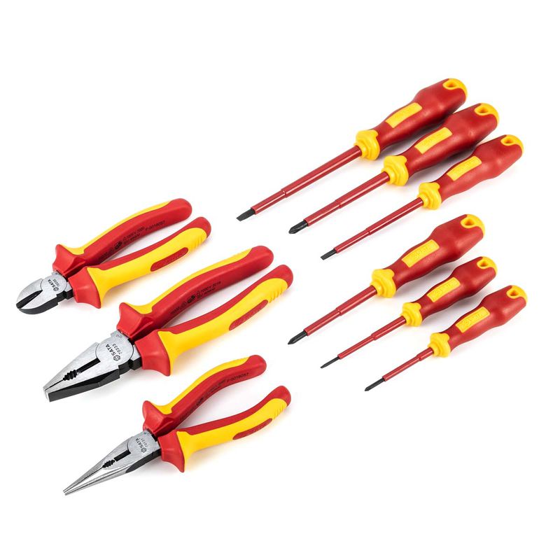 Jogo de Chaves Retas e Alicates Isolados Com 9 Peças (ST09262U) - Sata