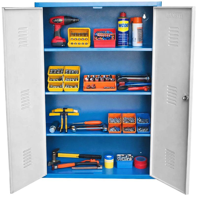 Armário Para Peças e Ferramentas Fechado Com 3 Prateleiras (1349) - Fercar
