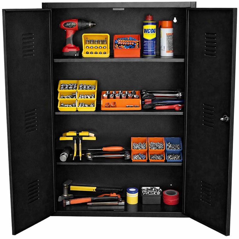 Armário Para Peças e Ferramentas Fechado Com 3 Prateleiras (1505) - Fercar