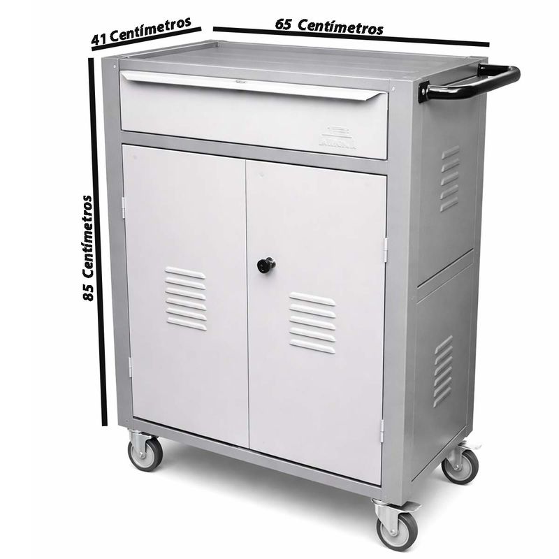 Carrinho Para Ferramentas Fechado Com 1 Gavetas Cinza (C07) - Fercar