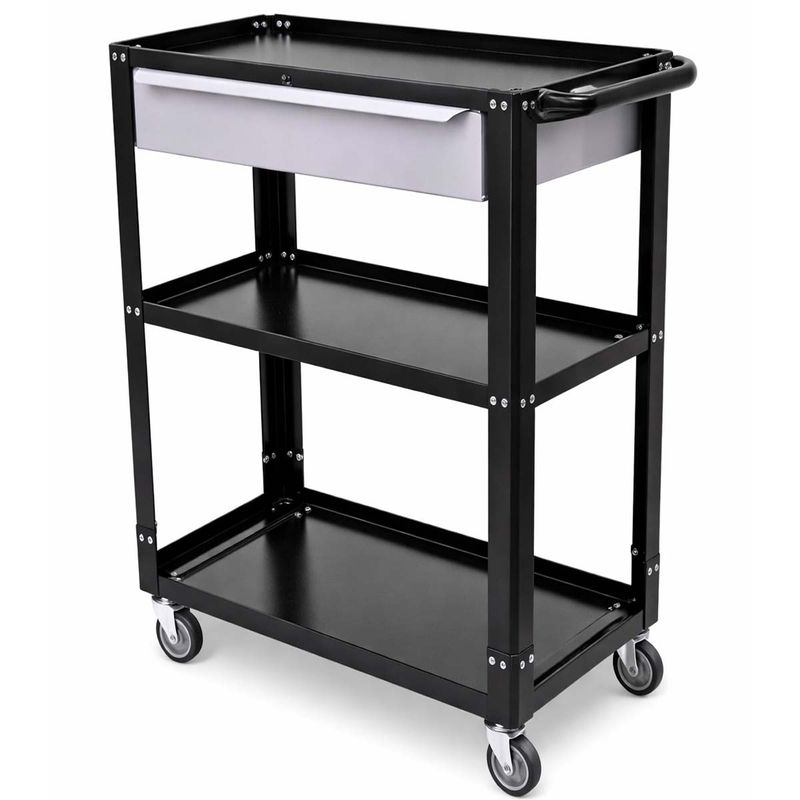 Carrinho Para Ferramentas Desmontável Com 1 Gaveta Preto (CD02) - Fercar