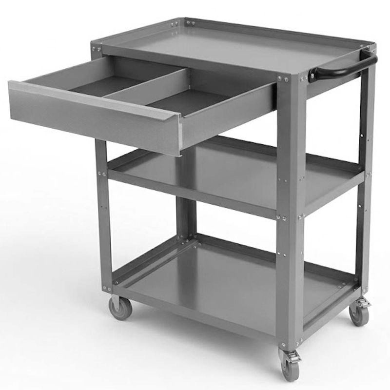 Carrinho Para Ferramentas Desmontável Com 1 Gaveta Cinza (CD02) - Fercar