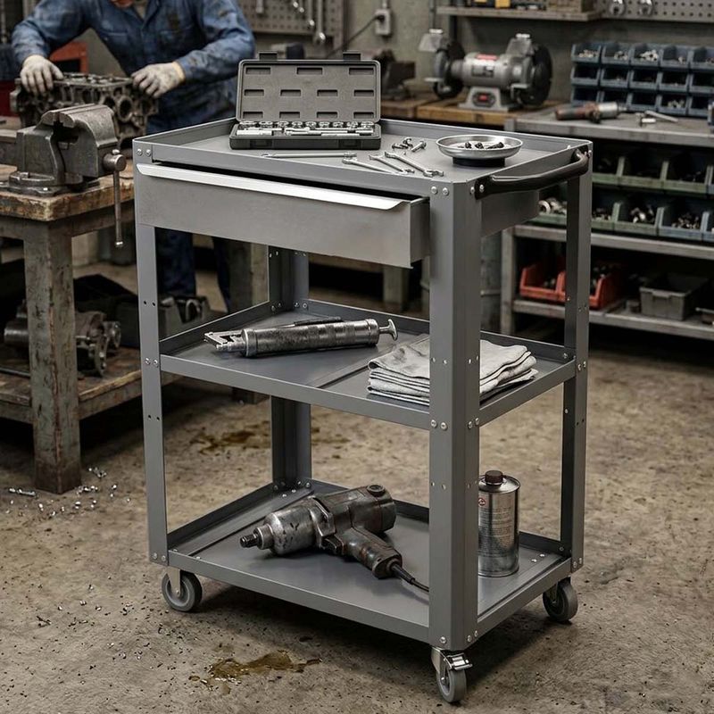 Carrinho Para Ferramentas Desmontável Com 1 Gaveta Cinza (CD02) - Fercar