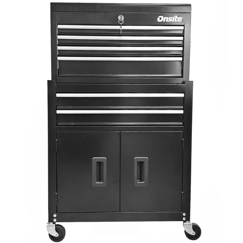 Carrinho Gabinete Fechado Para Ferramentas Com 6 Gavetas Preto e Cinza (O326424) - Onsite