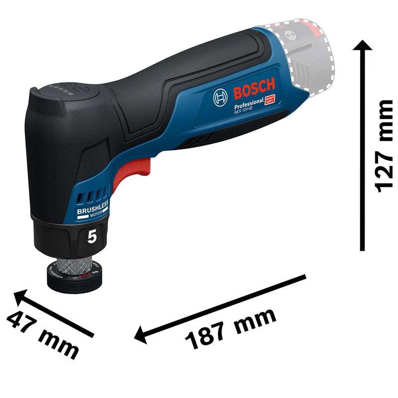 Lixadeira Roto-Orbital a Bateria GEX 12V-32 SB (06019L2080) - Bosch