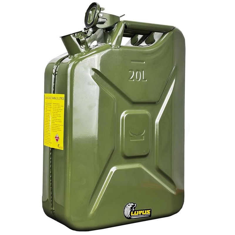 Galão Metálico Para Transferência de Combustíveis 20L - Verde (2064) - Lupus