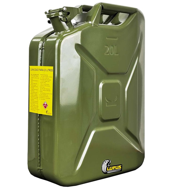 Galão Metálico Para Transferência de Combustíveis 20L - Verde (2064) - Lupus