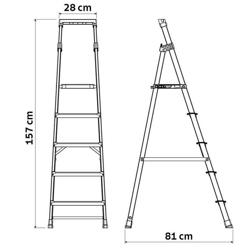 Escada de Alumínio Com 5 Degraus (40000/005) - Tramontina