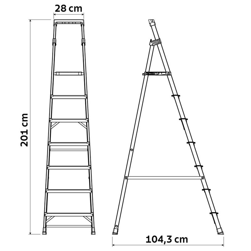 Escada de Alumínio Com 7 Degraus (40000/007) - Tramontina