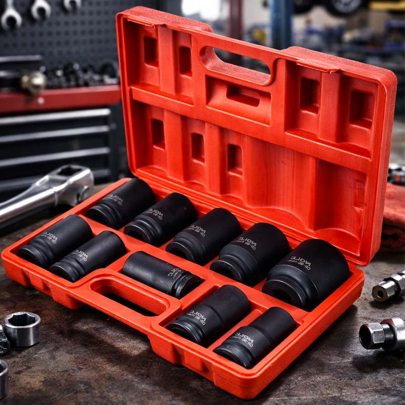 Jogo de Soquete Sextavado de Impacto Longo 3/4'' - 10 Peças (435,0199) - Noll