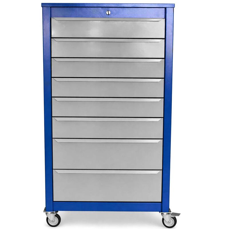 Armário Gaveteiro Com Rodas e 08 Gavetas Azul (126) - Fercar