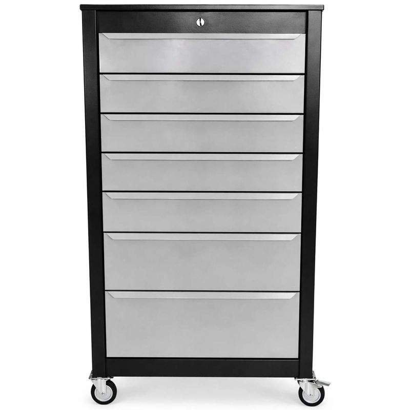 Armário Gaveteiro Com Rodas e 08 Gavetas Preto (1066) - Fercar