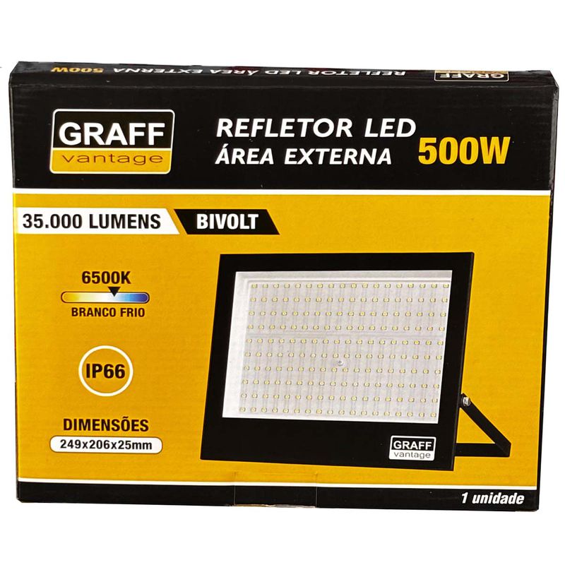 Refletor LED Para Área Externa 500W - 6500K (665,007) - Graff Vantage