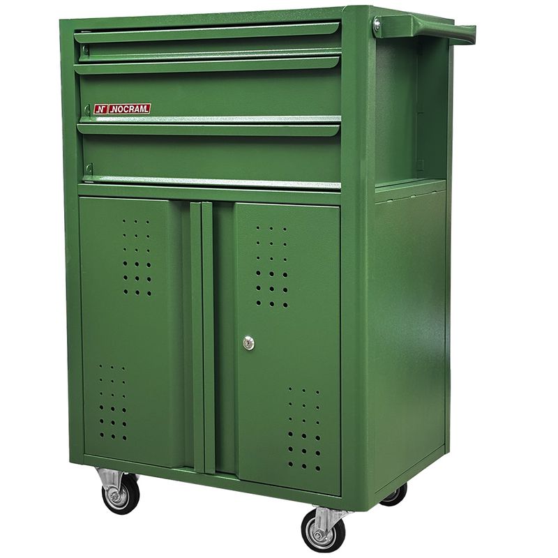 Carrinho Para Ferramentas Fechado Com 3 Gavetas Verde (NC-14) - Nocram
