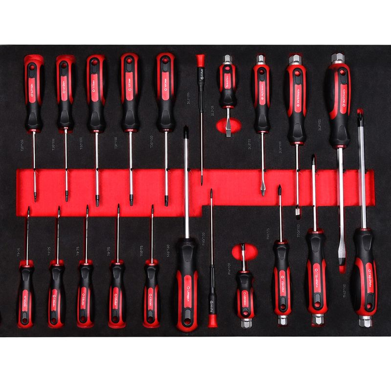 Carrinho Para Ferramentas Com 7 Gavetas e 125 Peças Vermelho (1205100621) - Sigma