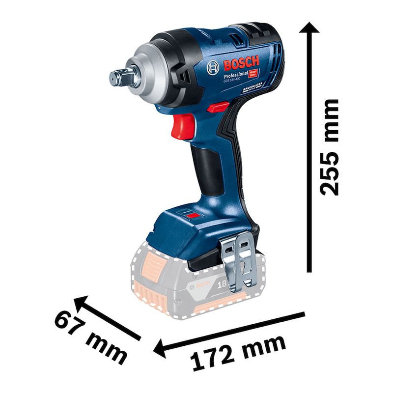 Chave de Impacto Bosch GDS 18V-400 18V Brushless 2 baterias e maleta