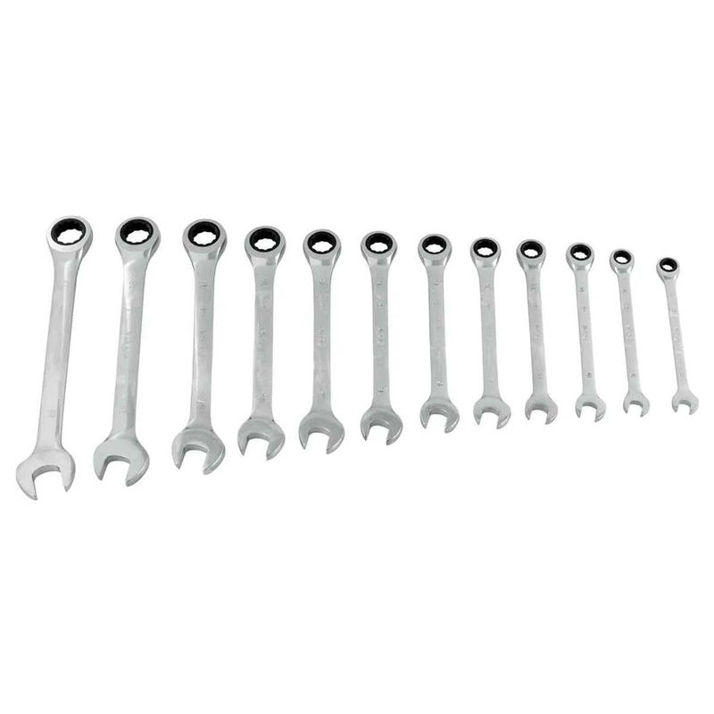 Jogo de Chave Combinada Com Catraca 12 Peças 8mm à 19mm (ST09040-02) - Sata