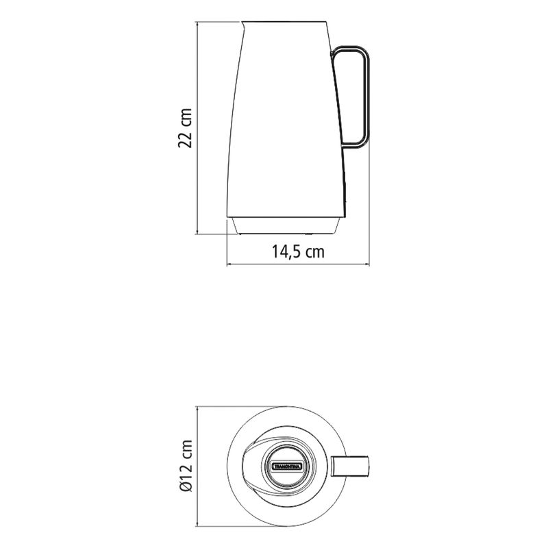 Bule Térmico Exata em Plástico Vermelho Com Ampola de Vidro 500ml (61636/056) - Tramontina