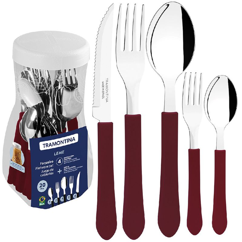 Faqueiro Leme em Inox Com 20 Peças Carmin (23198/818) - Tramontina