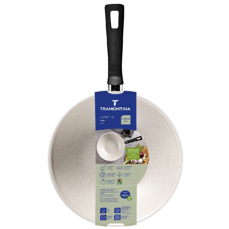 Wok Loreto em Alumínio Antiaderente 28cm / 3,6L Bege (27805/346) - Tramontina