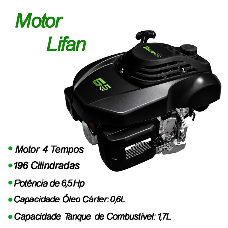 Cortador de Grama a Gasolina Com Recolhedor LF-650RM / 6,5 HP (2931355) - Trapp