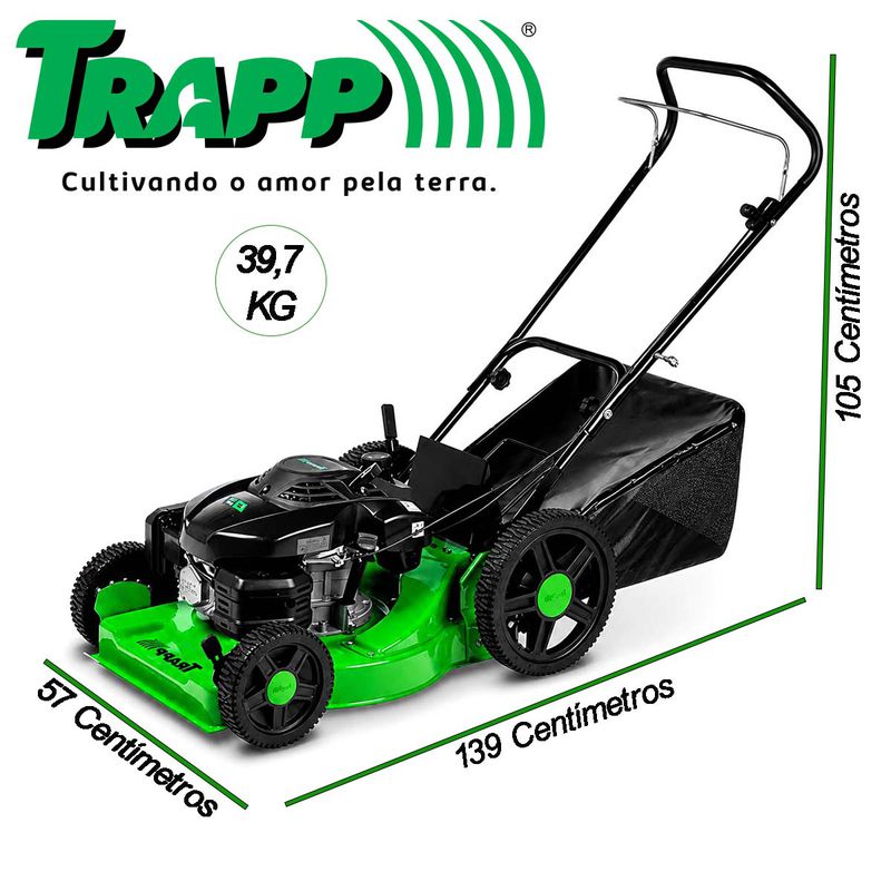 Cortador de Grama a Gasolina Com Recolhedor LF-650RM / 6,5 HP (2931355) - Trapp