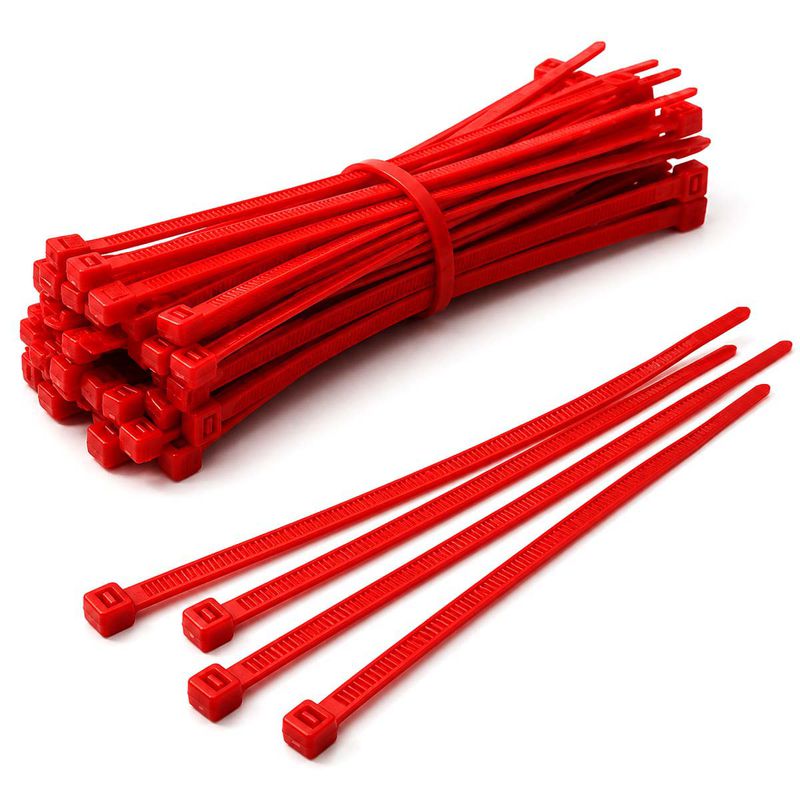 Abraçadeira de Nylon Vermelho 4,8 x 300mm Com 100 Unidades (80,0081) - Noll