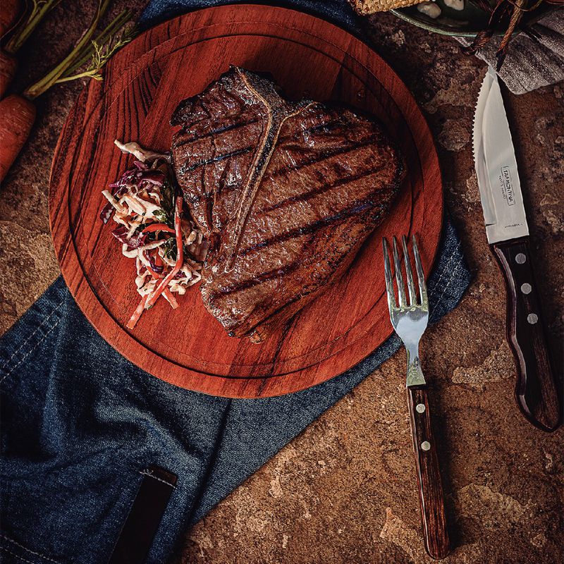 Jogo de Talheres Para Churrasco Polywood Com 12 Peças Castanho (21199/996) - Tramontina