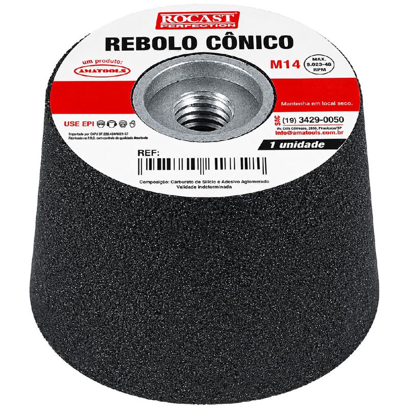 Rebolo Cônico 3'' x 2'' - GR60 (242,0013) - Rocast