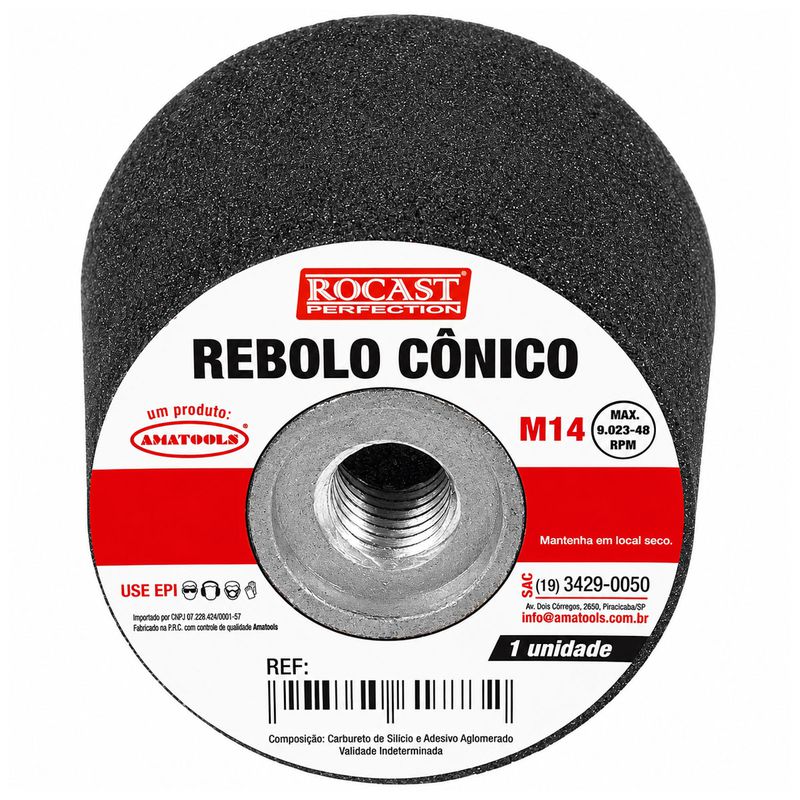 Rebolo Cônico 3'' x 2'' - GR120 (242,0015) - Rocast