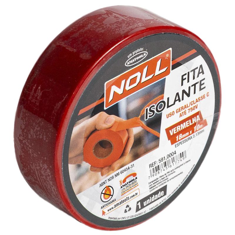 Fita Isolante Vermelho 18mm x 10m (591,0004) - Noll
