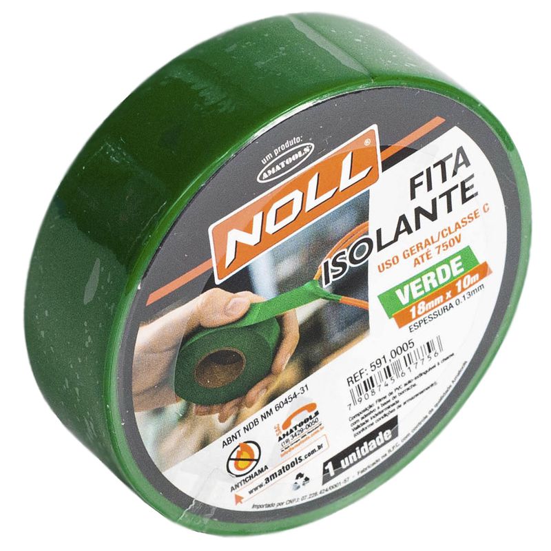 Fita Isolante Verde 18mm x 10m (591,0005) - Noll