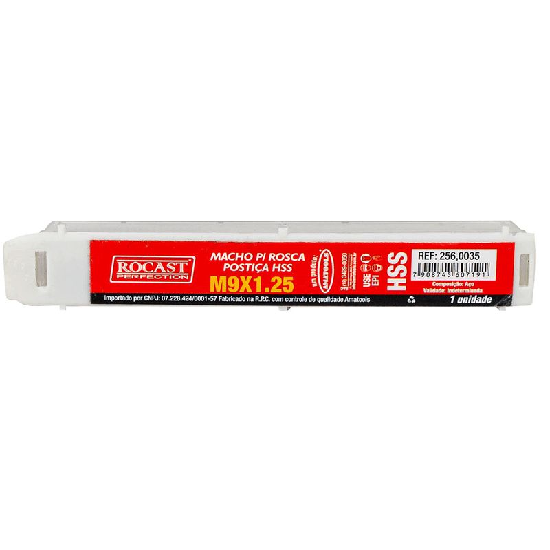 Macho Para Rosca Postiça - HSS M9 x 1,25mm (256,0035) - Rocast