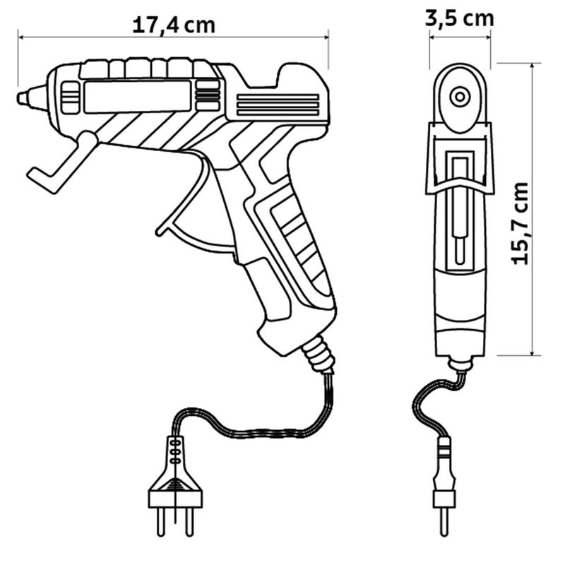 Pistola de Cola Quente Bivolt 25-40W Com 06 Bastões de Cola Quente 11mm - Tramontina